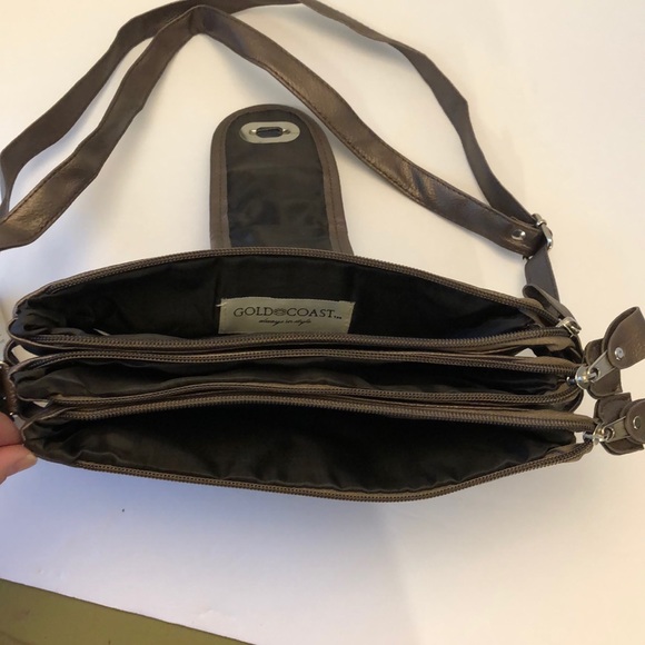 Gold Coast Bags Gold Coast Black Taupe Shoulder Bag 3 Pockets